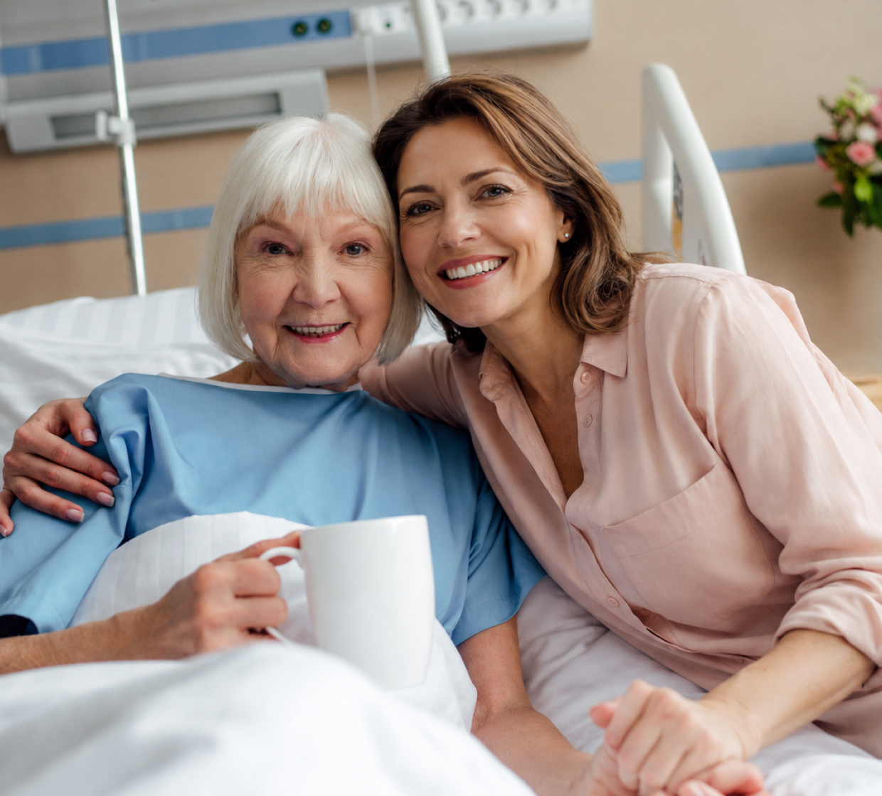 Woman at hospital receiving treatment